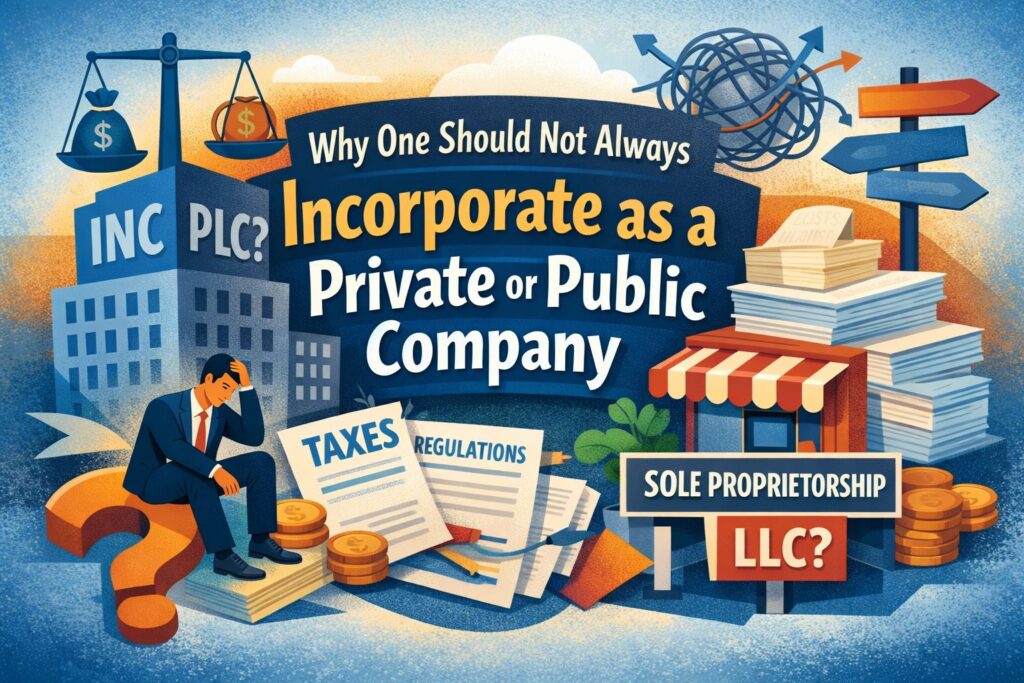 Why One Should Not Always Incorporate as a Private or Public Company
